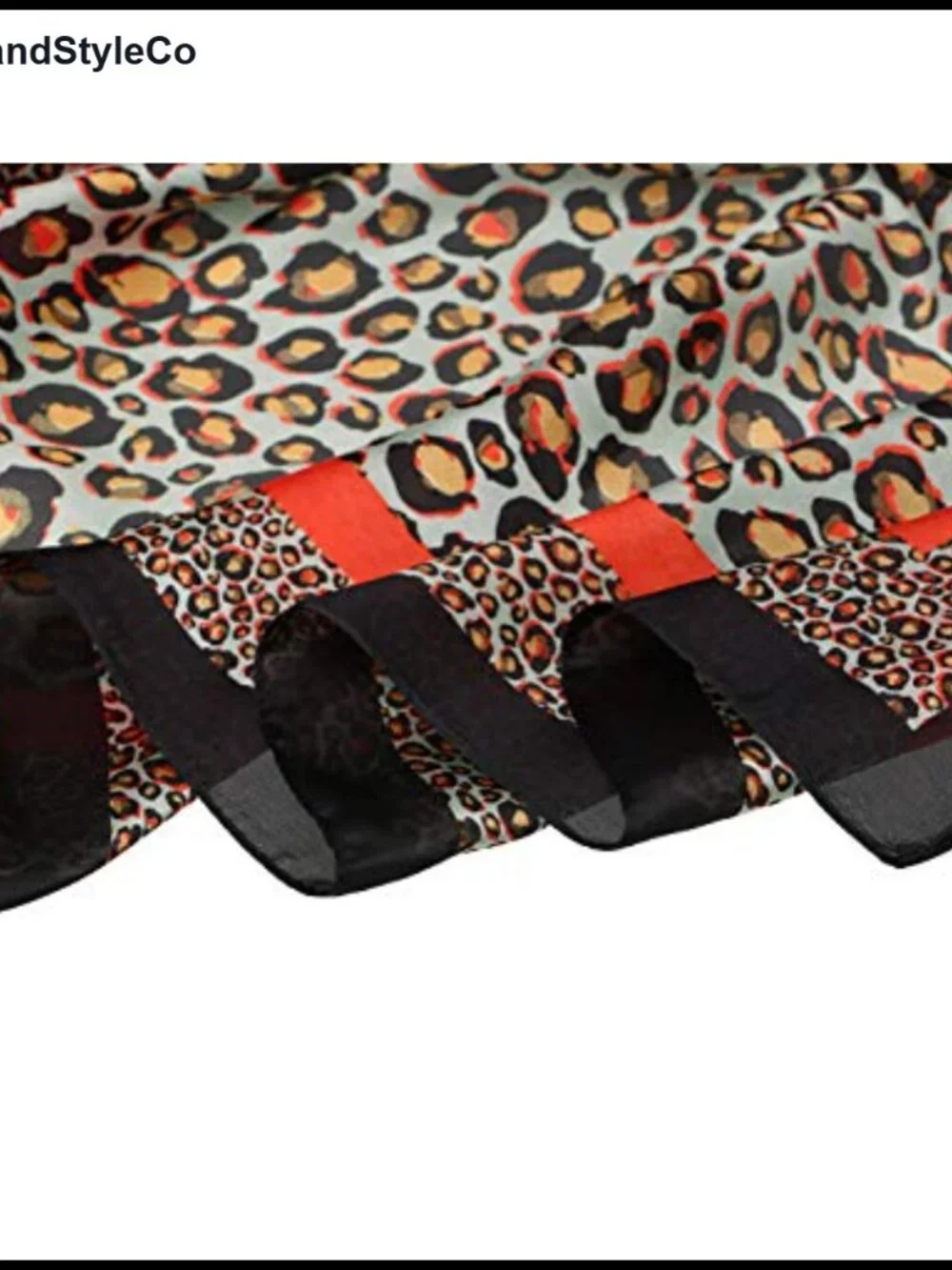 Leopard Print Silk Like Square Scarf, Polyester Neck Scarf
